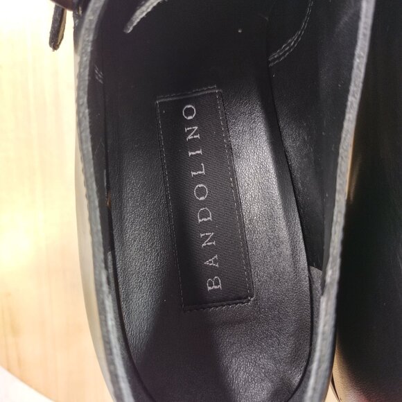 Bandolino Atlanta Monk Strap Chunky Heel Black Leather Loafers Women US 9.5M - Picture 9 of 12